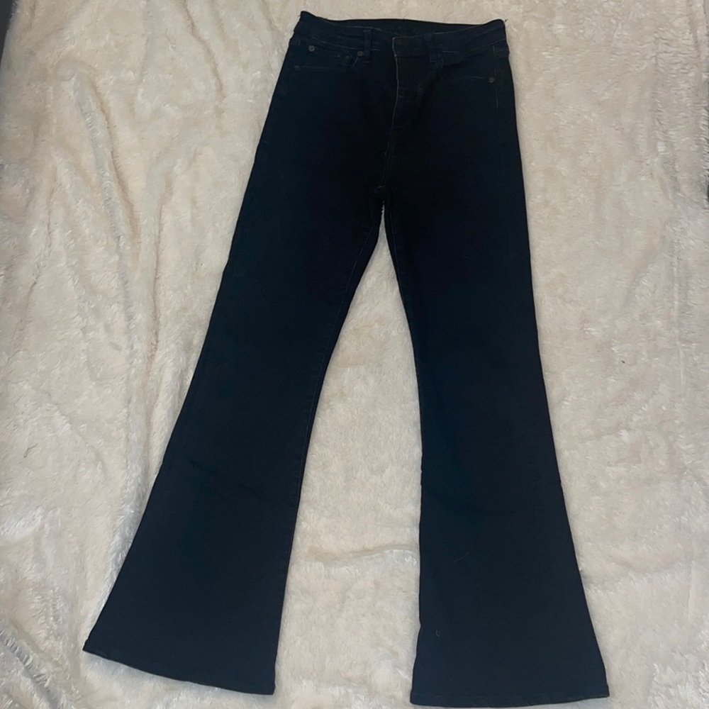 Black flare denim